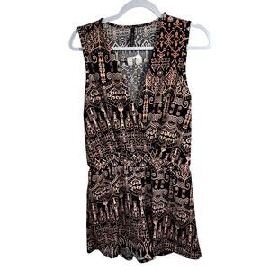B Jewel Sleeveless Wrap Romper Womens L Elastic Waist‎ Casual Trendy Resortwear